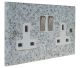 Quarry 2 Gang 13Amp Switched Socket in Grey Sand