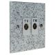 Quarry 2 Gang TV/FM Co-Axial Isolated Socket in Grey Sand