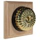 1G Intermediate (3way switching)  Period Asbury Unfinished Oak - Polished Brass Fluted Dome Light Switch Black Pattress