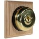 1 Gang Intermediate (3way switching) Period Asbury Unfinished Oak Wood - Polished Brass Dome Light Switch Black Pattress