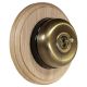 Round 1 Gang 2 Way Period Asbury Unfinished Oak Wood - Smooth Dome Light Switch Black pattress