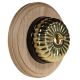 Round 1G Intermediate (3way switching) Period Asbury Unfinished Oak - Polished Brass Fluted Dome Light Switch Black Pattress