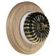 Round 1 Gang 2 Way Period Asbury Unfinished Oak Wood - Antique Fluted Dome Light Switch White Pattress