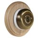 Round 1 Gang 2 Way Period Asbury Unfinished Oak Wood - Antique Smooth Dome Light Switch White pattress