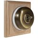 1 Gang 2 Way Period Asbury Unfinished Oak Wood - Antique Smooth Dome Light Switch White pattress