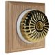 1 Gang 2 Way Period Asbury Unfinished Oak - Polished Brass Fluted Dome Light Switch White Pattress