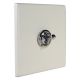 Matt White 1G Intermediate Polished Stainless Toggle Switch